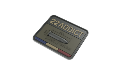 22 LR ADDICT BROWN ammunition velcro patch patch