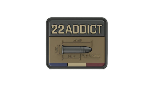 Ecusson patch velcro munition 22 LR ADDICT BROWN