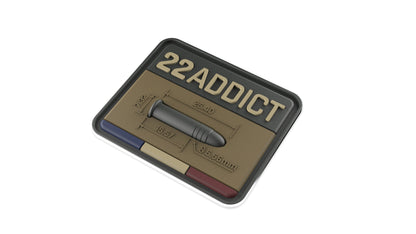 22 LR ADDICT BROWN ammunition velcro patch patch