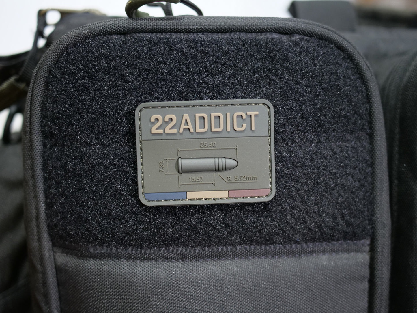 22 LR ADDICT BROWN ammunition velcro patch patch