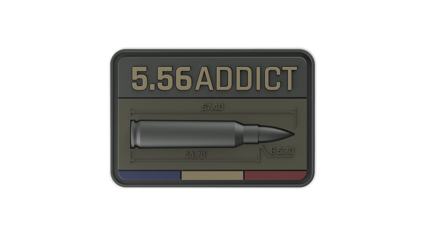 Ammunition velcro patch patch 5.56 ADDICT BROWN