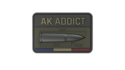 AK ADDICT ammunition velcro patch badge