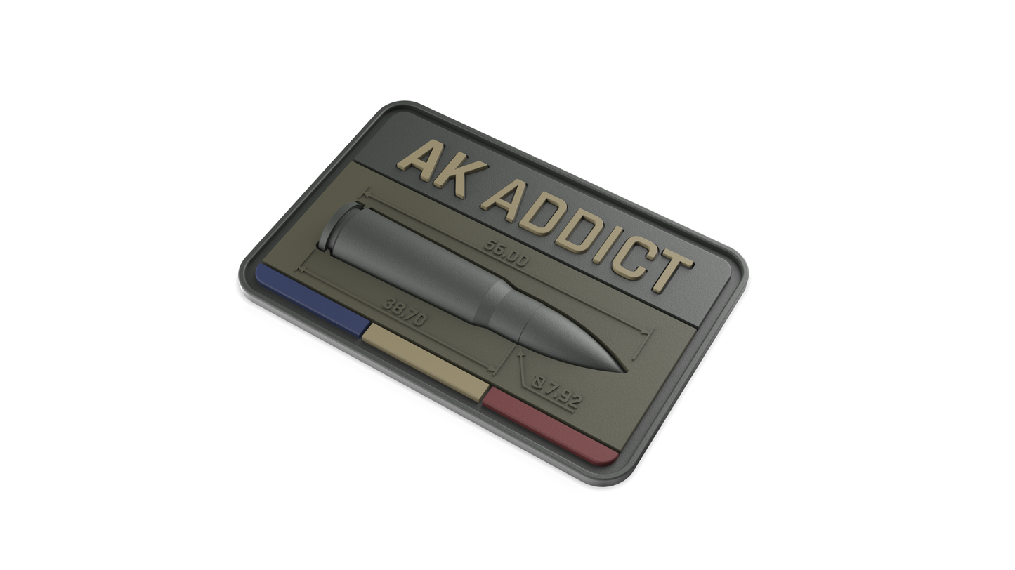 AK ADDICT ammunition velcro patch badge